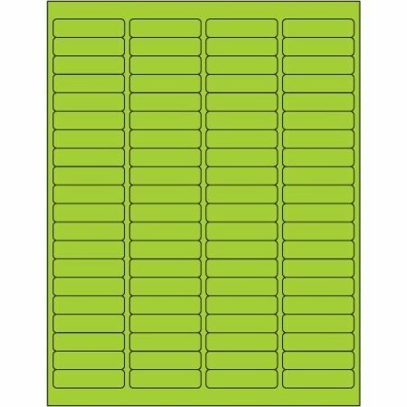 BSC PREFERRED 1 15/16 x-1/2'' Fluorescent Green Rectangle Laser Labels, 8000PK S-5961R